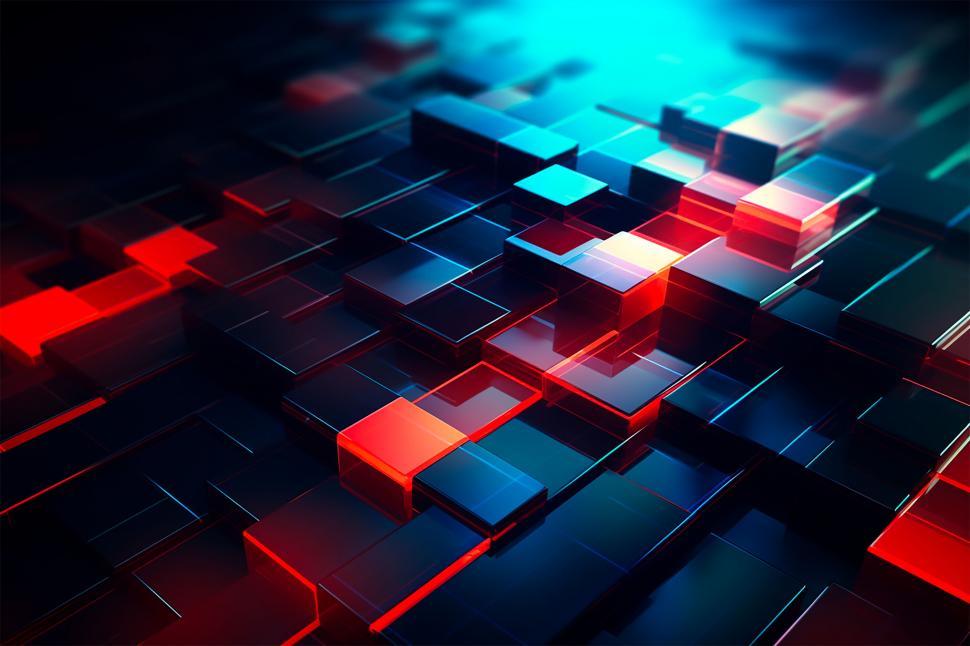 Glowing 3D shapes rendered with high quality