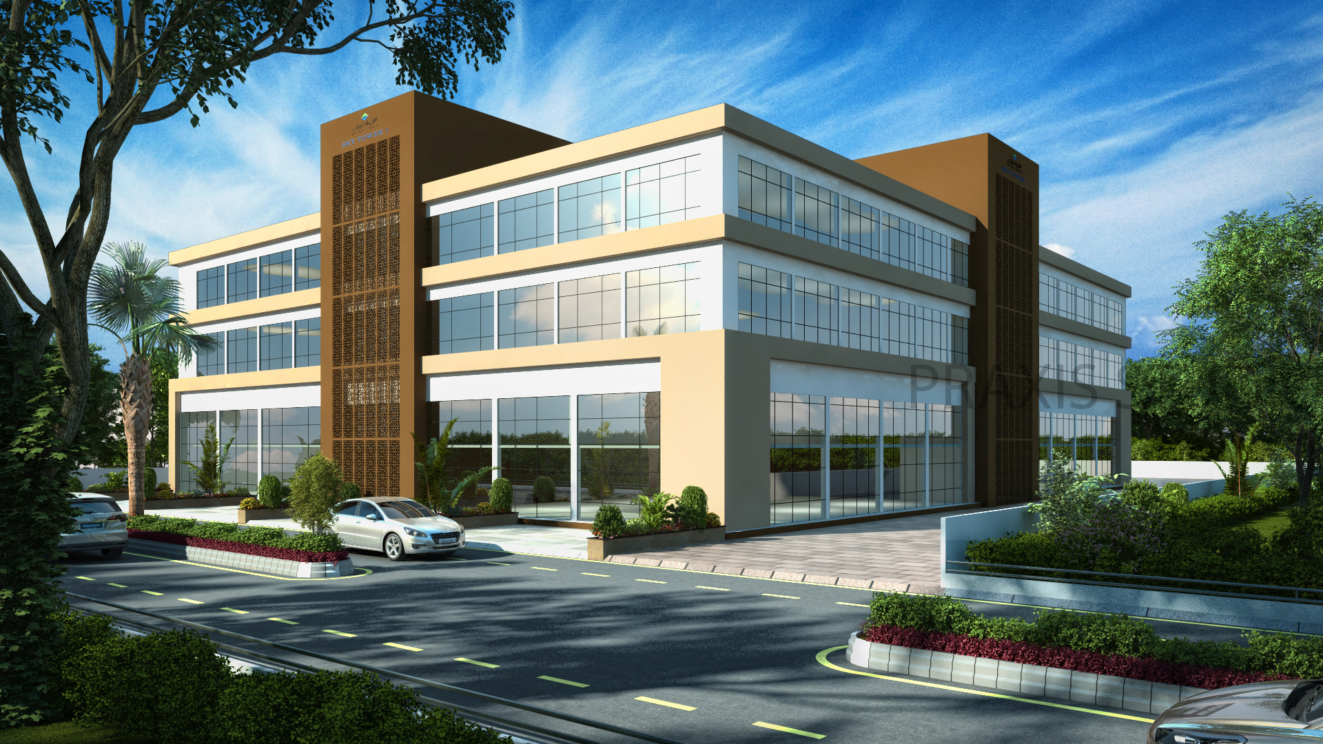 Professional studio 3D rendering example